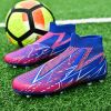 Men's and women's new football shoes youth students AG spikes high tops breathable lawn professional training shoes