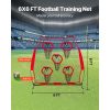 6 x 6 ft Football Trainer Throwing Net, Training Throwing Target Practice Net with 5 Target Pockets