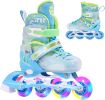 Roller Blades Adjustable for Small Youth Girls Boys with LED Light Up Wheels;  Upgrade  Outdoor Kids Inline Skates