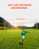 Portable Soccer Goal, 12x6 ft Adults Kids Backyard Soccer Net, Large Practice Soccer Net, Steel Fiberglass Structure Training Goal Set